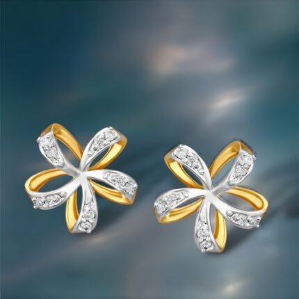 Floral Gold Stud Earrings
