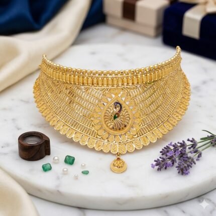 Peacock Bridal Choker Necklace